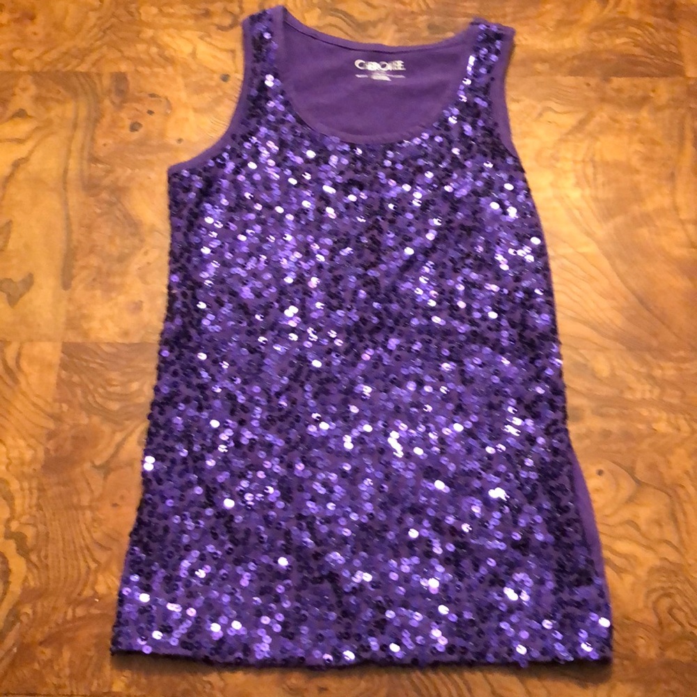 Sequined girls tank